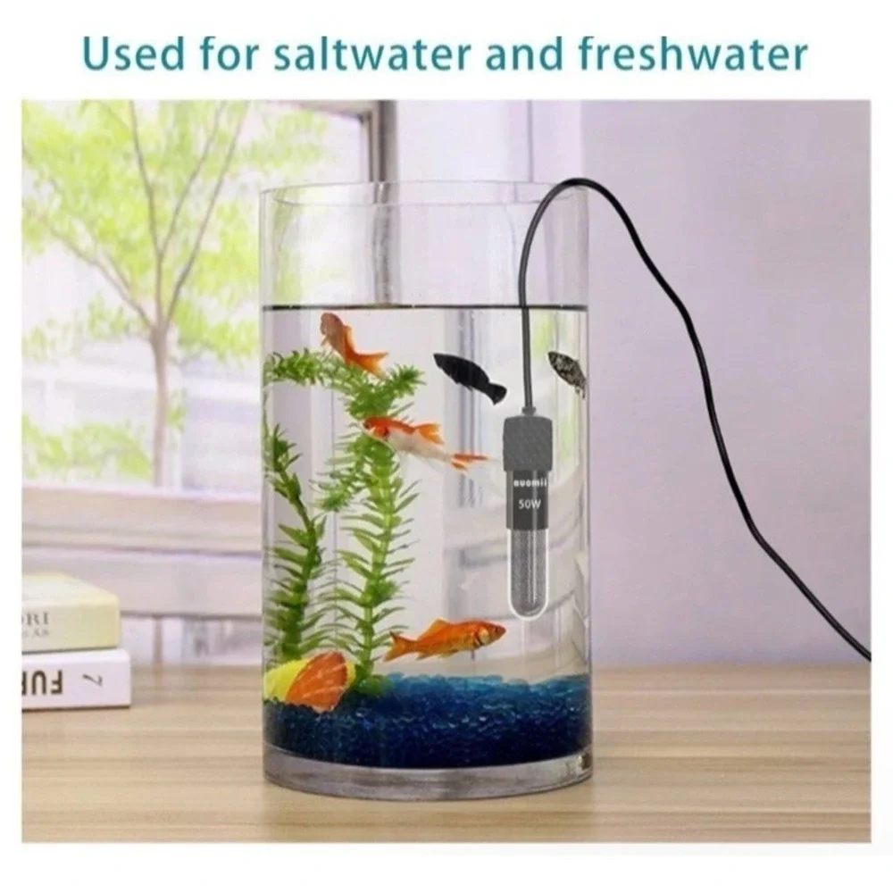 20W Mini Submersible Aquarium Heater Small With  Temp Display & Thermometer Fish